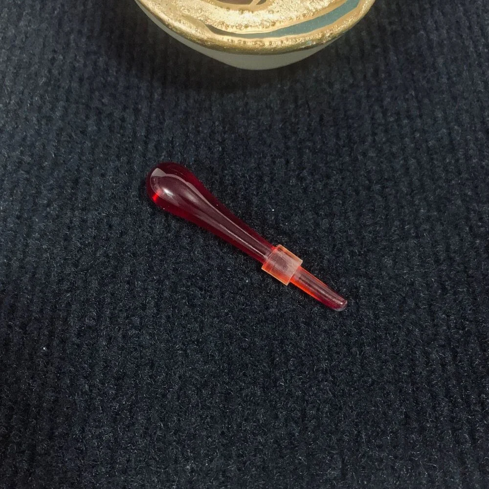 Vintage Punto Arte Italy Frosted Glass Red Gold Textured Perfume Bottle Stopper - Picture 6 of 10